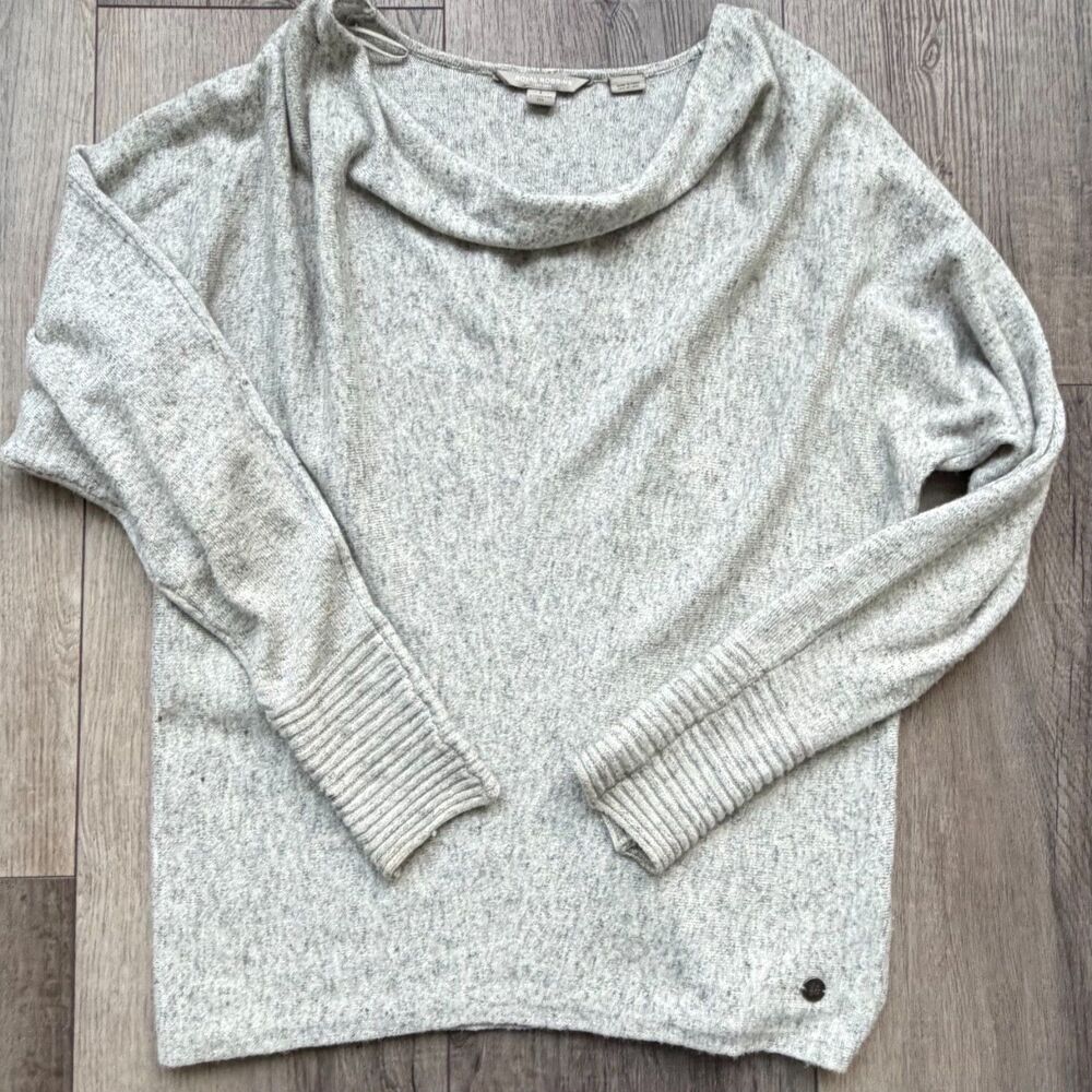 Royal Robbins Merino Wool Blend Drape Neck Sweater Gray Large